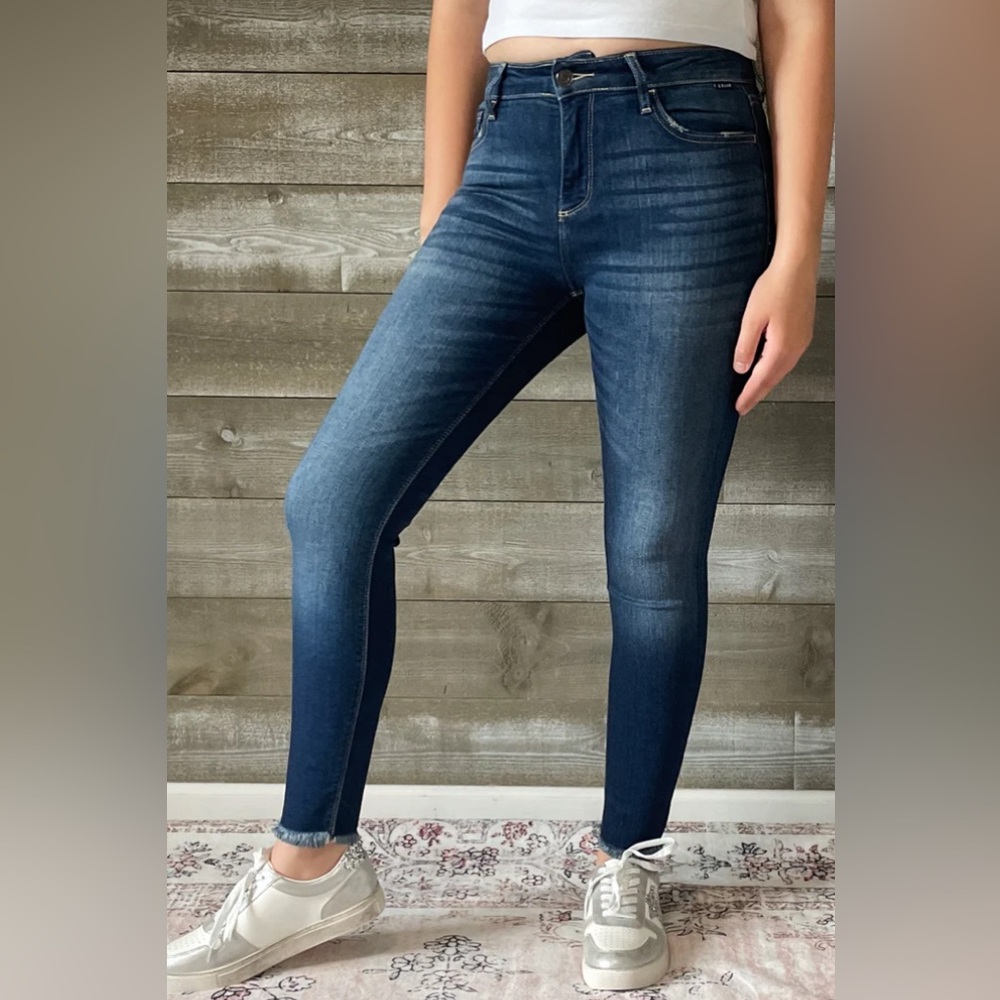 Cello Skinny Jeans Classic Style Raw Frayed Hem